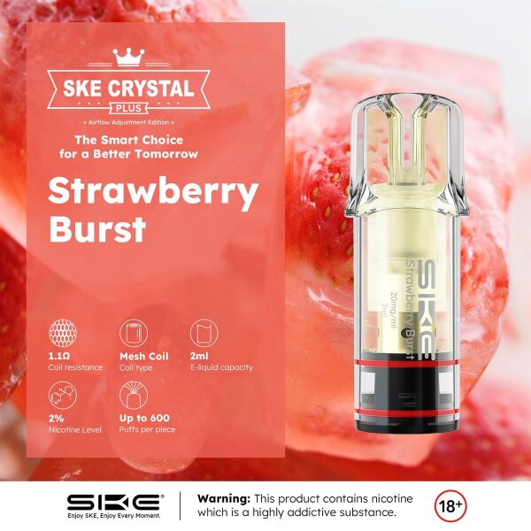 SKE Crystal Plus Pod - Strawberry Brust