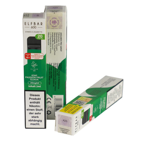 Elfbar 600 Kiwi Passionfruit Guava 20mg Nikotin