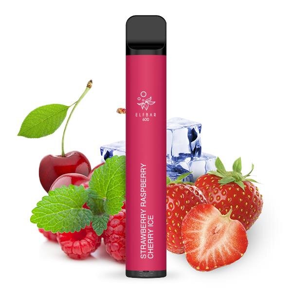 Elfbar 600 Straw Rasp Cherry Ice 20mg Nikotin
