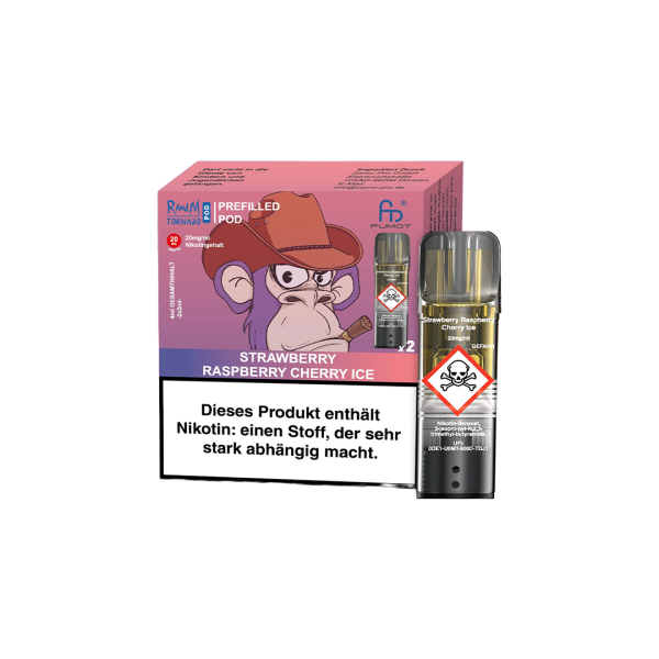 RandM Tornado Pods 2er Pack - Strawberry Raspberry Cherry Ice