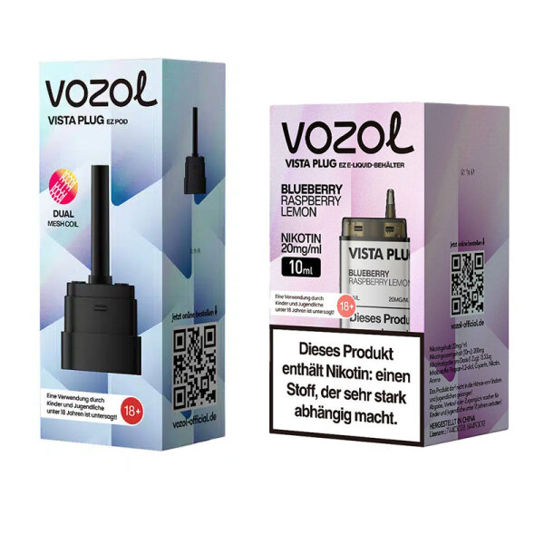 Vozol Vista Plug ez Pod Bundle - Blueberry Raspberry Lemon