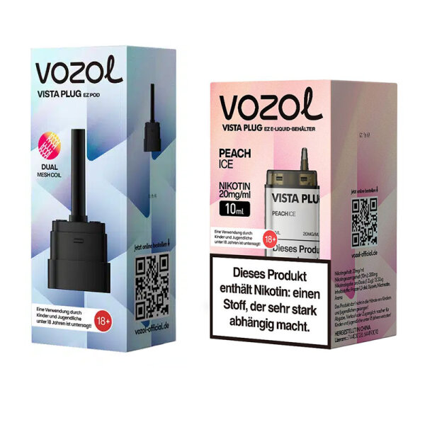 Vozol Vista Plug ez Pod Bundle - Peach Ice