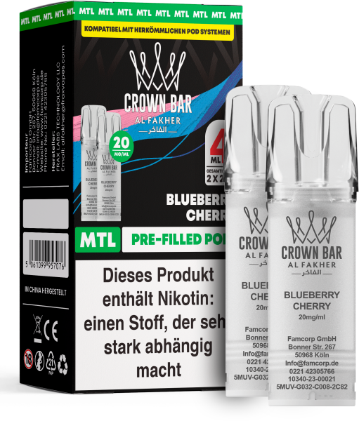 Al Fakher Liquid Pod 2er Pack - Blueberry Cherry