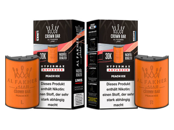 Al Fakher 30k Advanced Hypermax Refill Pod Bundle - Peach Ice