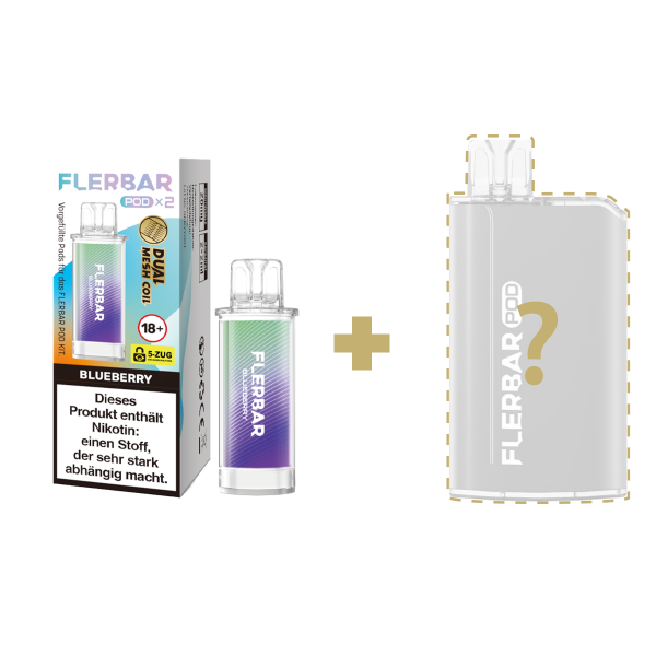 Flerbar Pods - Blueberry + Zufälliger Akkuträger
