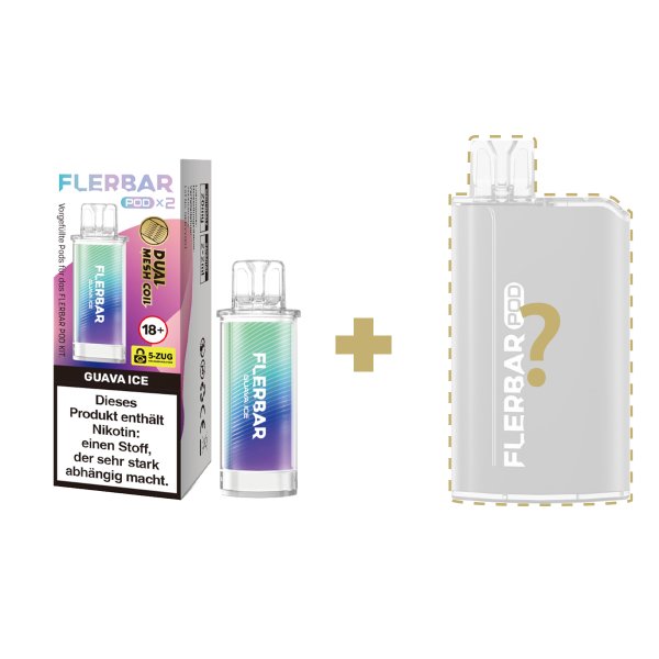 Flerbar Pods - Guava Ice + Zufälliger Akkuträger