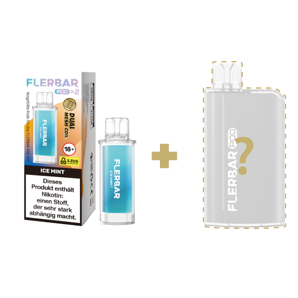 Flerbar Pods - Ice Mint + Zufälliger Akkuträger