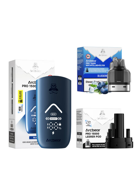 Arcbear Pro 15000 Starterkit - Blue Blueberry Ice
