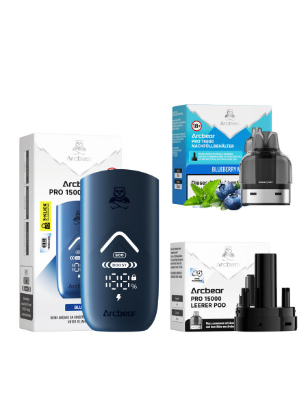Arcbear Pro 15000 Starterkit - Blue Blueberry Mint