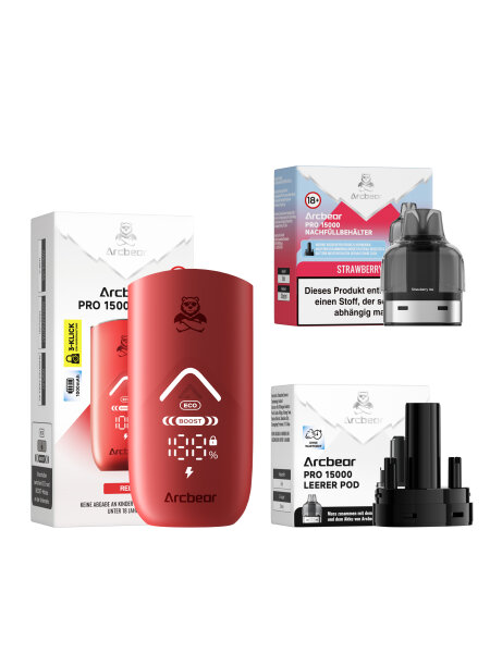 Arcbear Pro 15000 Starterkit - Red Strawberry Ice
