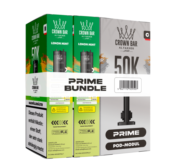 Al Fakher 50k Hypermax Prime Pod Set - Lemon Mint